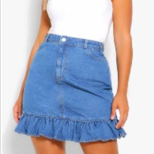 Denim Frill Skirt! Size 16!